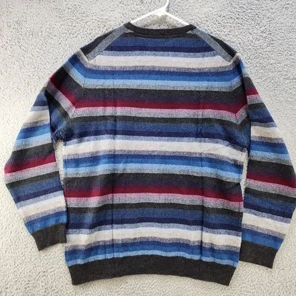 Club Room Aster Stripe Cashmere Sweater Men's XL Multicolored Crew Neck L/S - Picture 11 of 13